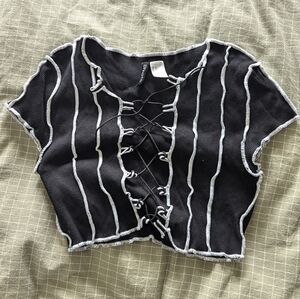 Lace up crop top